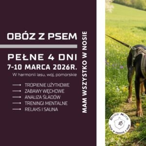Marcowy obóz MAM WSZYSTKO W NOSIE - mantrailing, zabawy węchowe, analiza śladów i mental
